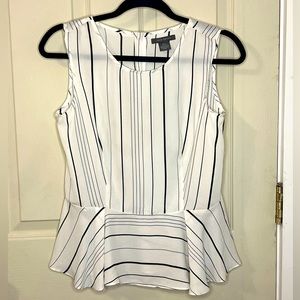 Pinstripe sleeveless tank top blouse